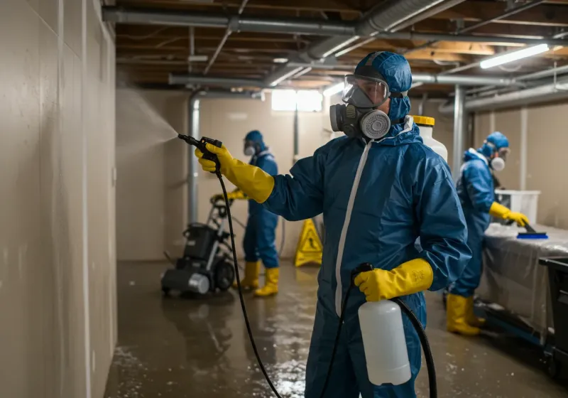 Basement Sanitization and Antimicrobial Treatment process in Siler City, NC